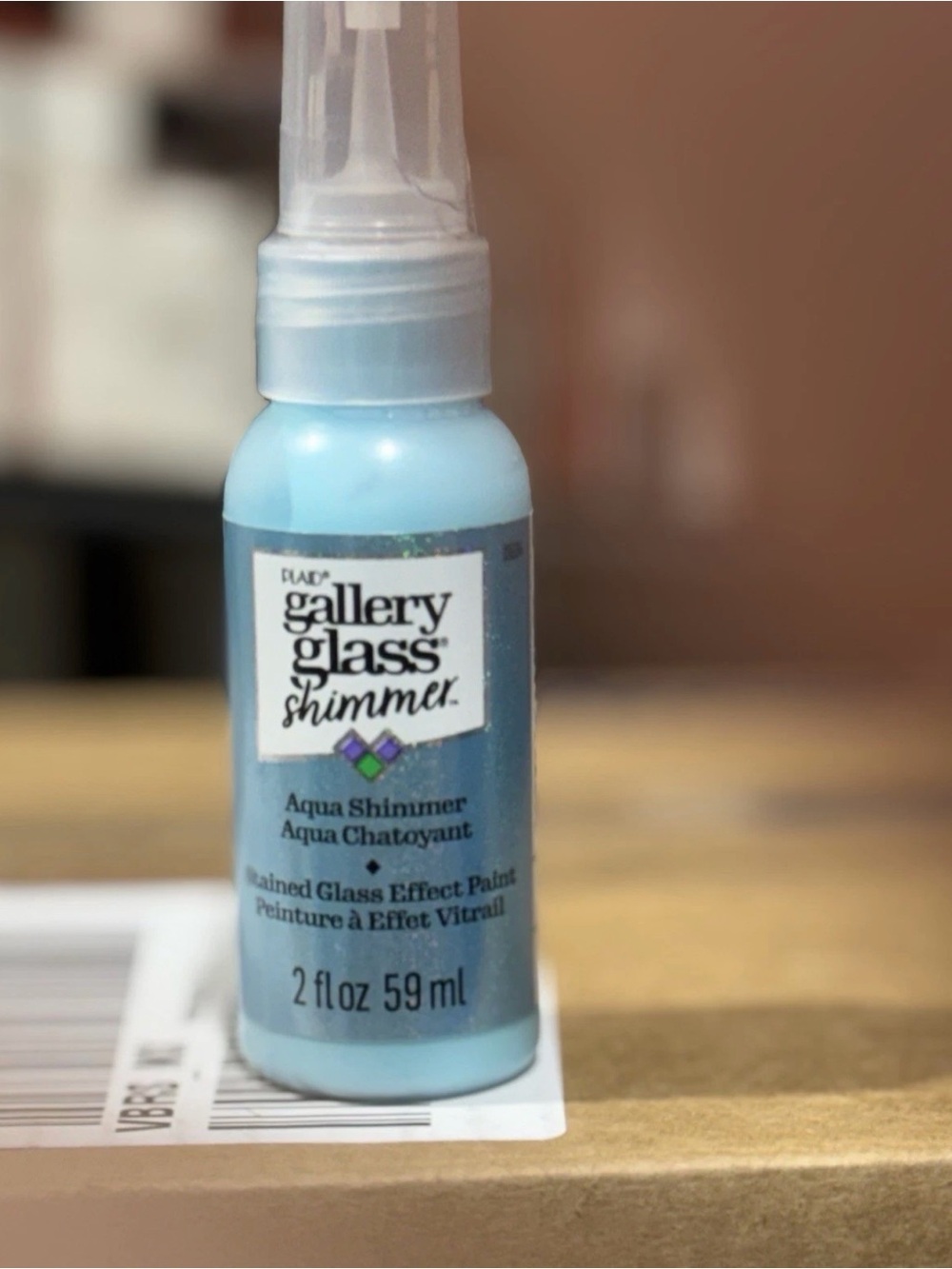 FolkArt Gallery Glass Shimmer Aqua Shimmer Stained Glass Effect Paint